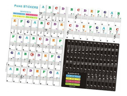 5 Pegatinas De Teclado De Piano Para 88/61/54/49 Key.