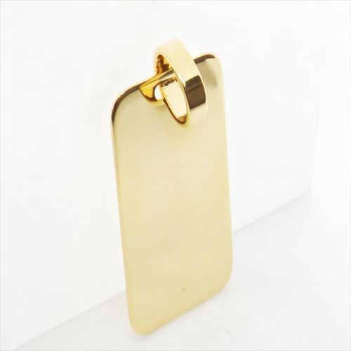 Pingente Masculino Placa Chapa 3cm 2cm Folheado Ouro Cor Dourado