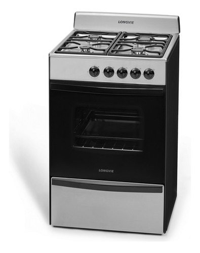 Cocina A Gas Longvie 13231xf 56cm Inox Cajón Parrilla