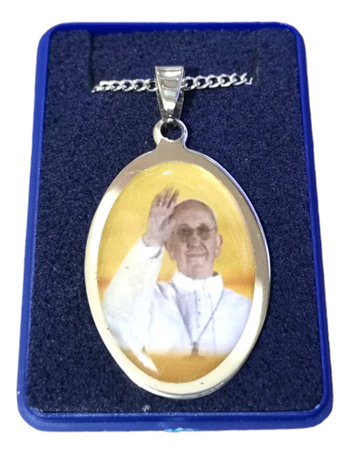 Dije Papa Francisco Bergoglio Acero Quirurgico (sin Cadena)