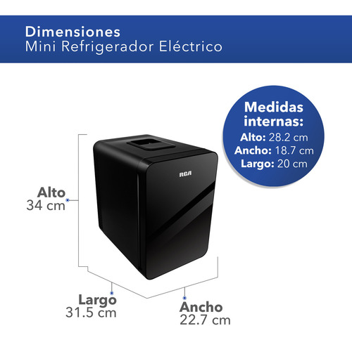 Rca Mini Refrigerador Eléctrico Rc-fb2 Color Negro Refrigera