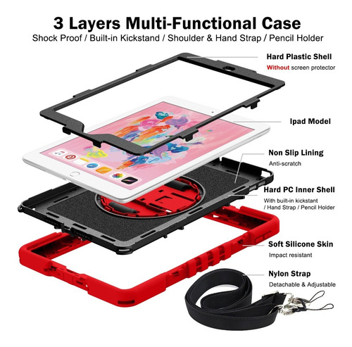 Funda Para iPad 9 8 7 Generación 10.2 Uso Rudo Correa