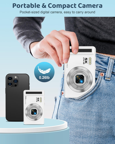 Cámara Digital Ruwaqart 5k 72mp Uhd Con Zoom 16x Para Niños