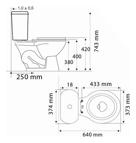Imagen 6 de 10 de Combo Baño Inodoro Mochila Vanitory Espejo Completo Loza