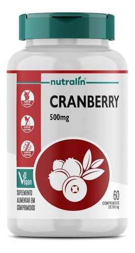 Cranberry 500mg 60 Comprimidos Saúde Urinária Cardiovascular