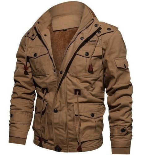 Chaqueta Militar De Terciopelo Fashion Plus Añadir Lana [u]