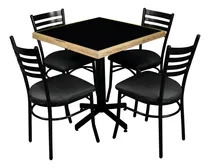 Comprar Juego de comedor Itluam Muebles Itluam Muebles COMEDOR ESTÁNDAR ITALIA color negro con 4 sillas diseño liso mesa de 75cm de largo máximo x 75cm de ancho x 72cm de alto