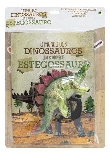 Livro Infantil Com Brinquedo Mundo Dos Dinossauro Estegossauro