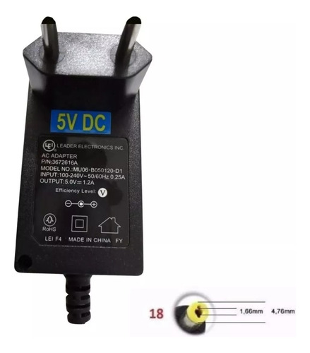 Fonte Alimentação Tv Box 5v 2a Para Receptor Mi E Mi S