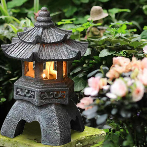 Faroles Solares Zen De Jardín: Estatuas Vintage, Pagodas, De