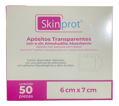 Skinprot Apósito Transparente 6cm X 7cm 50 Pzas