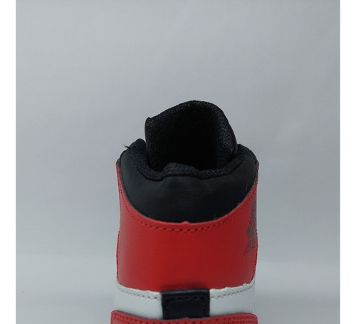 Imagen 5 de 8 de Tenis Para Niño Bota Negro/blanco/rojo M.s. Hoes +original +