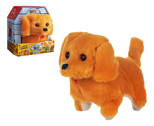 Cachorro De Pelúcia Dog Toy Late E Anda Caramelo Art Brink