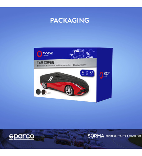 Imagen 7 de 10 de Funda Cubre Auto Resistente Sparco Poliester + Pvc