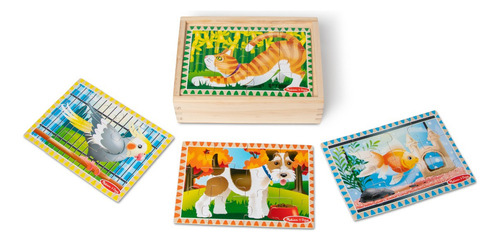 Mpz Wpz Caja Con 4 Rompecabezas De 12 Pcs -mascotas