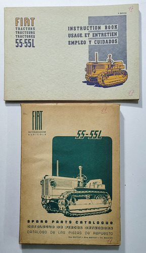 Dos Manuales (uso Y Repuestos) Del Tractor Fiat 55-55l. (Usado)
