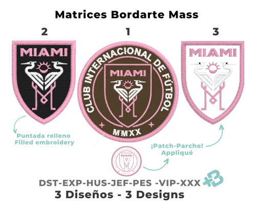  Inter Miami Logo Matriz Bordado Diseño A Maquina Kit Varios
