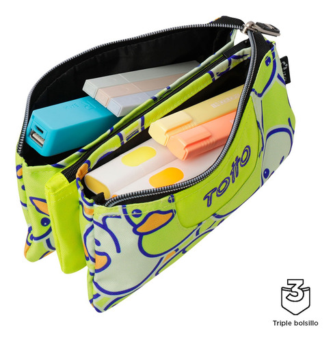 Totto Combo Mochila, Lonchera Y Lapicera - Set Kit Escolar A Patitos