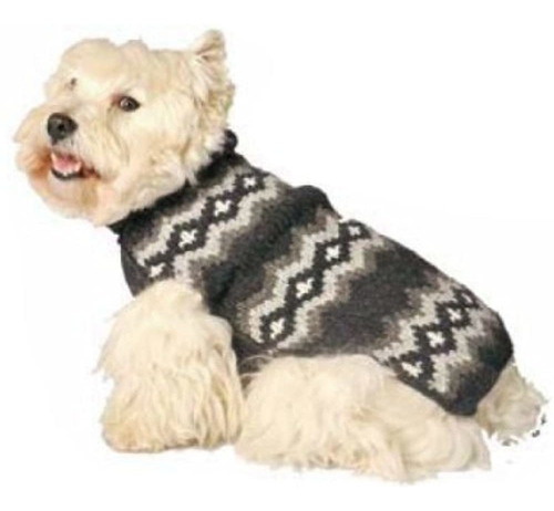 Chilly Dog Grey Diamonds Dog Sweater Medium