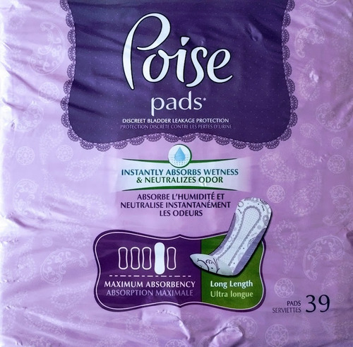 Toallas Poise Pads Max Lng W/ult Soft Size 39 Almohadillas