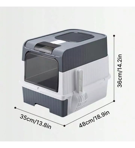 Caja De Arenero Plegable Grande Para Gatos Con Desinfección