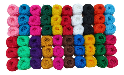 Hilo Cristal, 60 Bolitas De 9g, Distintos Colores Variados