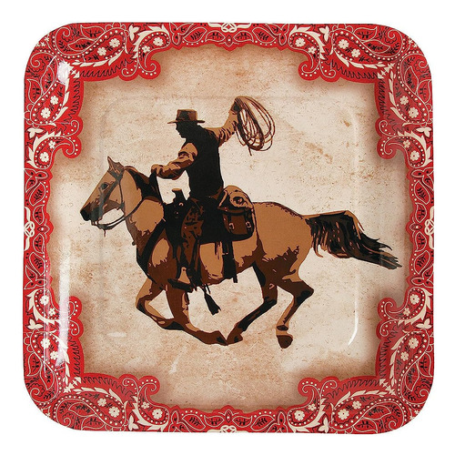 Fun Express Western Cowboy Dinner Plates (juego De 8 Platos)