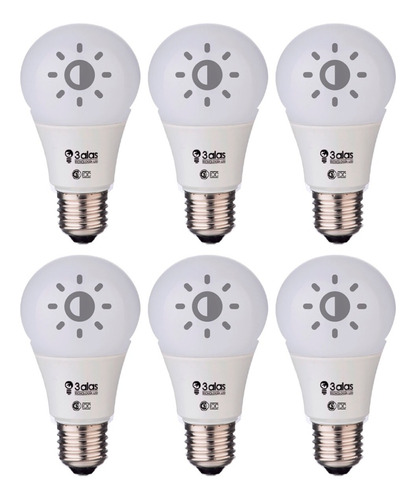 Lámpara Led Inteligente 10w Regulable 3 Intensidades Pack X6