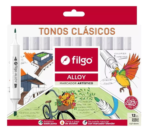 Marcadores Artistico Filgo Alloy Caja X12