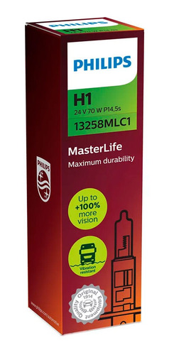 Lampara Philips Halogena H1 24v 70w P14.5s Master Life