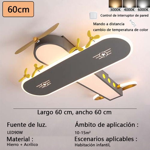 Lámpara De Techo Para Dormitorio Infantil Creative Aircraft