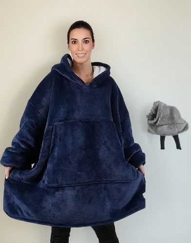 Maxi Poleron Sherpa Huggia Hoodie Bata Con Capucha Chiporro
