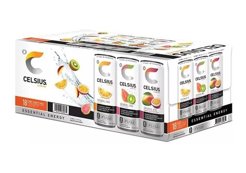 Celsius Live Fit Bebida Energética 18 Pack, 3 Sabores 