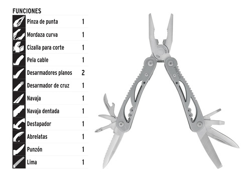 Multiherramienta 13 Funciones Mod. Manu-13p Pretul