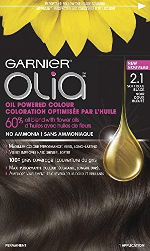 Garnier Olia Oil Powered Permanent Hair Color, 2.1 Soft Blue