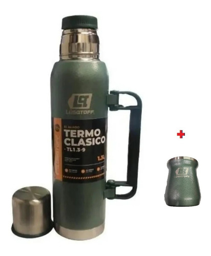 Termo Acero Inoxidable 1.3litros Lusqtoff + Mate 300 Ml Inox