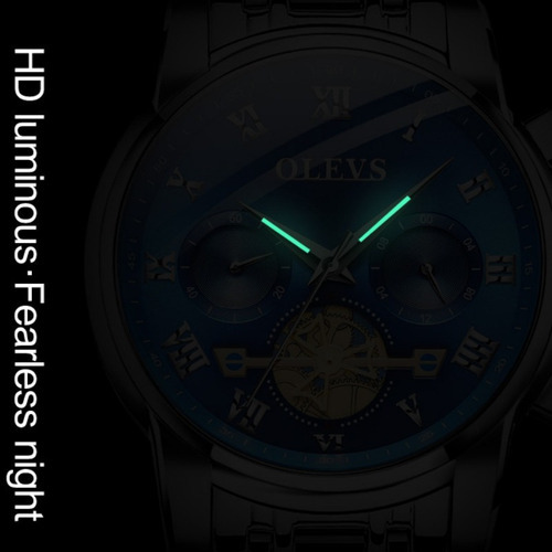 Reloj De Cuarzo Olevs Hollow Out Tourbillon Para Hombre Color Del Fondo Negro