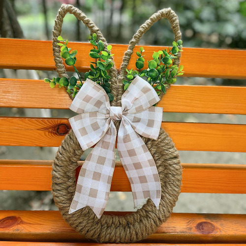 De Coelhinho Da Páscoa Grinalda De Primavera Com Uma