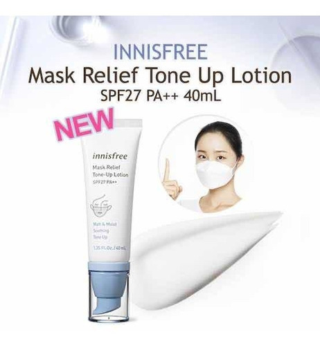 Imagen 1 de 6 de Innisfree Mask Relief Tone Up Lotion Spf27 Pa++ 40ml + Gift