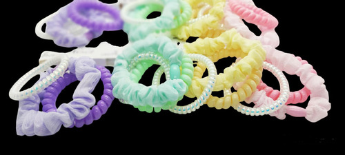 12 Set Donas Ligas Elasticas Cabello Satinadas Scrunchies