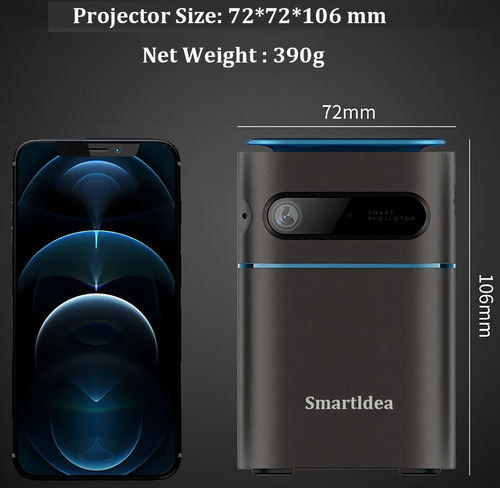 Mini Projetor 4k Smartldea Vt2 Dlp Wifi Netflix Android 9.0 Cor Preto