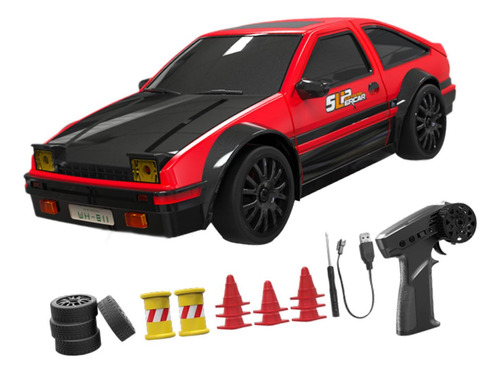 Modelo De Coche De Derrape A Escala 1/24, Negro Rojo