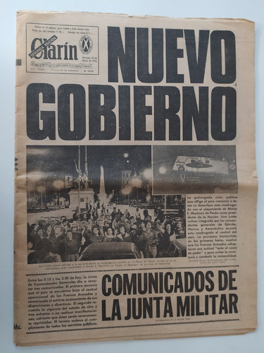 Diario Clarín 24 De Marzo De 1976 Original De Época (Usado)
