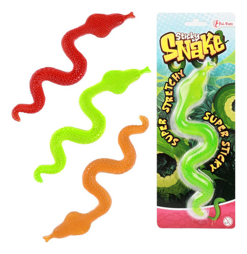 Brinquedo Sticky Snake Cobra Gruda Sensorial Super Elástica Cor Colorido