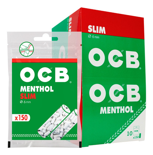 Filtro Para Cigarro Slim Menthol Ocb X10 Bolsitas