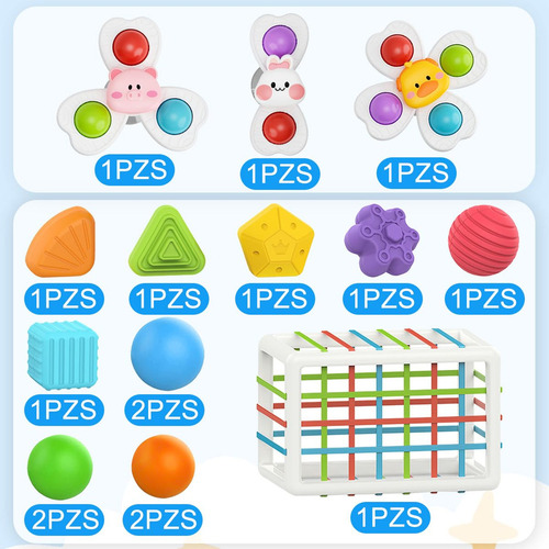 Kit 12 Juguetes Sensoriales De Formas + 3 Juguetes