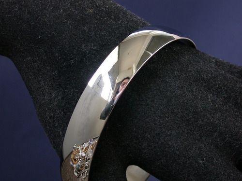 Imagen 2 de 5 de Pulsera Esclava Acero Quirurgico Ancha Lisa Divina