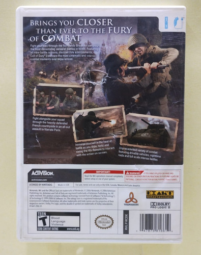 Call Of Duty 3 | Wii Original (Reacondicionado)