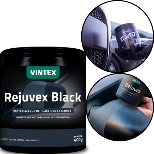 Revitalizador De Plásticos Externo Rejuvex Black 400g Vonixx