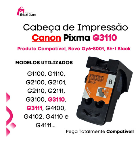 Cabeça De Impressão Canon Black G3100 G3111 G3110 G2110 G411